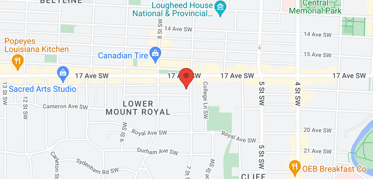 map of 103 804 18 Avenue SW
